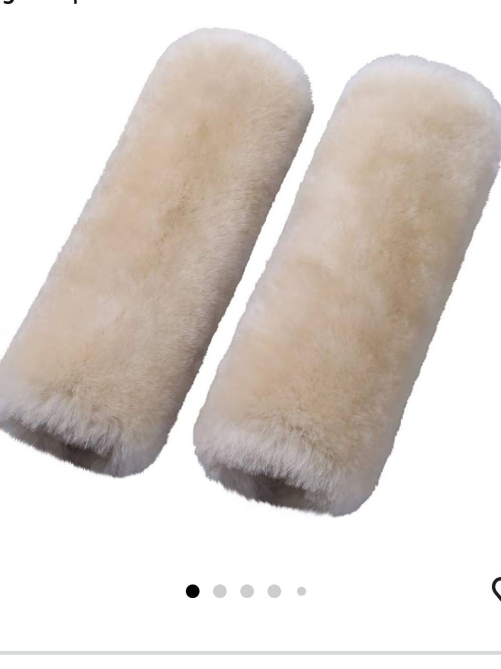 Plush Pearl Sheepskin Car Seat Belt Covers - Soft Shoulder Pads set of 2 new